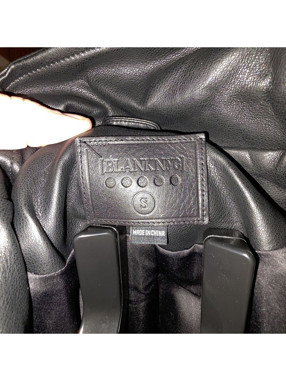 BlankNYC Black Faux Leather Moto Biker Jacket Size Small